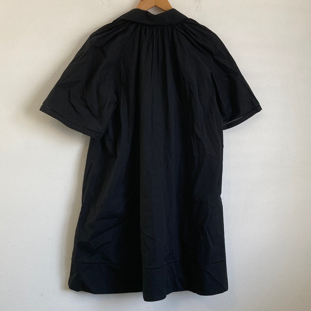 Madewell Poplin Splitneck Mini Shirtdress‎ XL Black - Picture 5 of 6